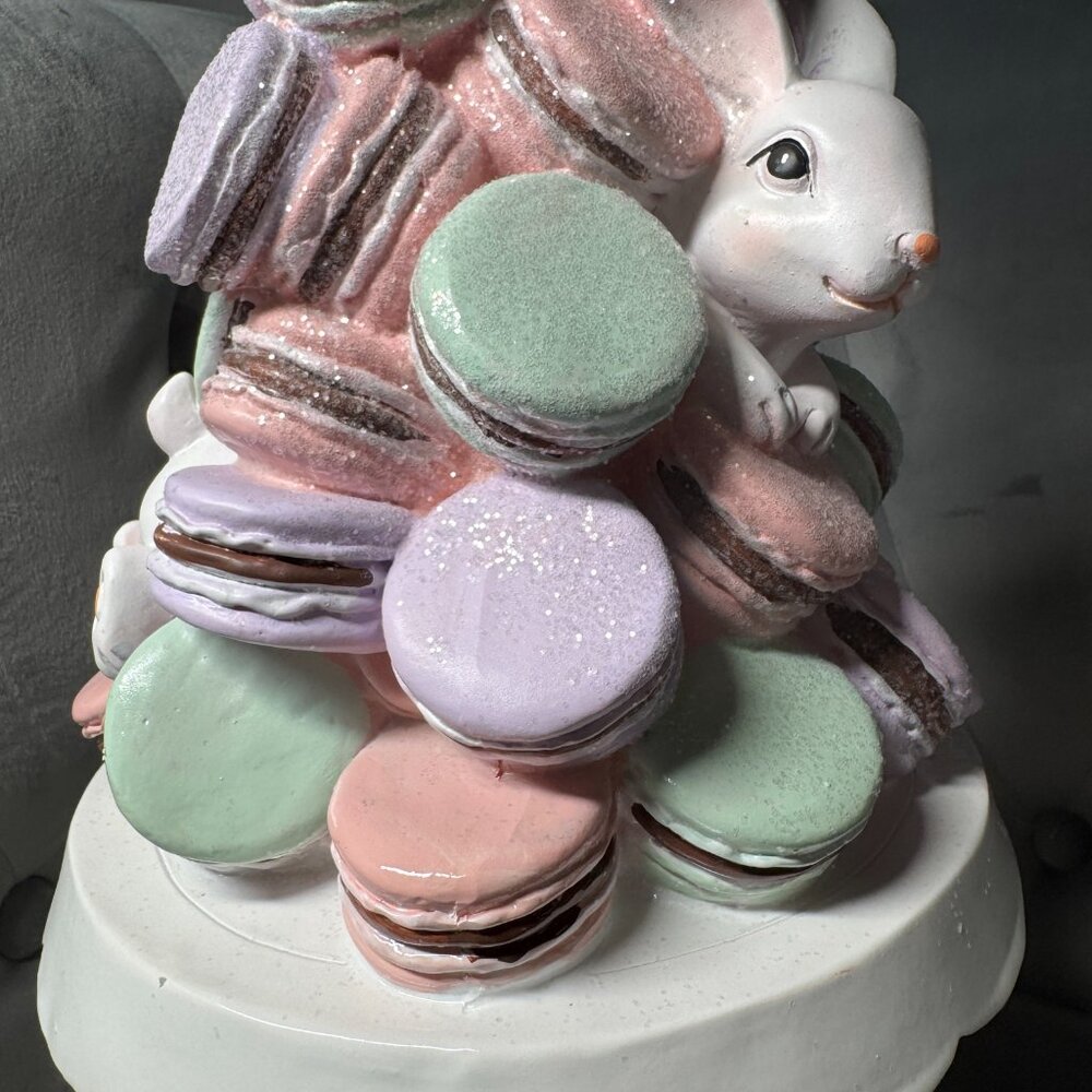 Cupcakes & Cashmere Easter Macaroons Bunny Topiary Tree Cake Pedestal NWT - Picture 4 of 12